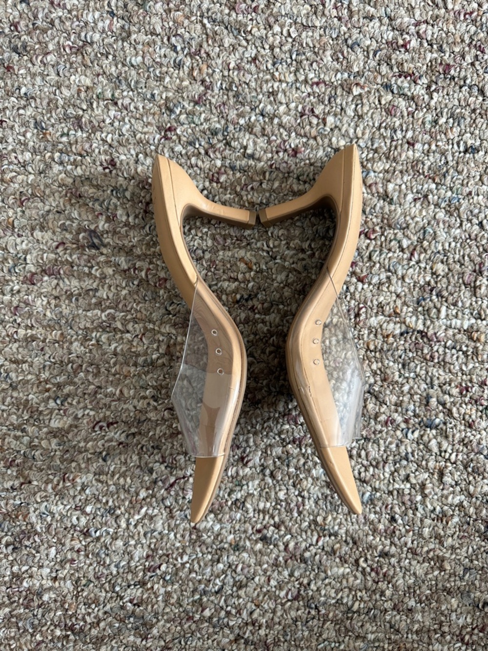a new day Nude Clear Strap Pointed Kitten Heel Mules - Picture 2 of 6
